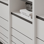 Стеллаж прямой ассиметричный с полками и 4-мя дверцами ARYA BOOKCASE WHITE варинант исполнения - 6 | Loft Concept в Уфе