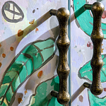 Премиальный Шкаф Defoliation двухстворчатый роспись зеленые листья  варинант исполнения - 4 | Loft Concept в Уфе