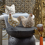 Статуэтка курица с текстурной поверхностью бежевого цвета Rustic Chicken варинант исполнения - 5 | Loft Concept в Уфе