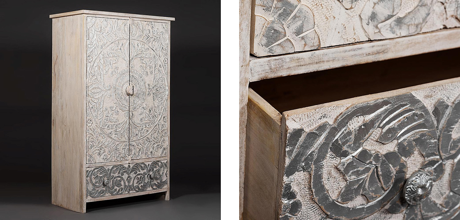 Шкаф Indian antique white Cupboard - Loft-Concept в Уфе