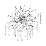 Бра с лучеобразным основанием и подвесками из прозрачного стекла в виде длинных капель Droplet Chandelier варинант исполнения - 7 | Loft Concept в Уфе