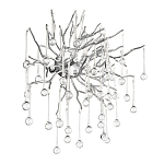 Бра с лучеобразным основанием и подвесками из прозрачного стекла в виде длинных капель Droplet Chandelier варинант исполнения - 9 | Loft Concept в Уфе