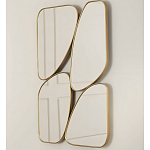 Зеркало в ассиметричной раме золотистого цвета Chaotic варинант исполнения - 1 | Loft Concept в Уфе