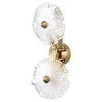 Бра с ветвистыми бронзовыми элементами и стеклянными рифлеными дисками Textured Glass Bra варинант исполнения - 1 | Loft Concept в Уфе