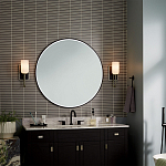  Бра с прямоугольным черным основанием и белым матовым цилиндрическим плафоном Kichler варинант исполнения - 6 | Loft Concept в Уфе