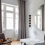 Подвесной светильник светодиодный в виде ряда черных металлических конусов  Herringbone варинант исполнения - 6 | Loft Concept в Уфе