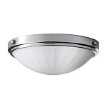 Потолочный светильник для ванных комнат цвета хром с белым матовым ребристым плафоном в форме полусферы Feiss варинант исполнения - 1 | Loft Concept в Уфе