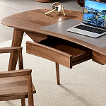 Стол рабочий округлой формы с ящиком  Working Moonnut Table варинант исполнения - 5 | Loft Concept в Уфе