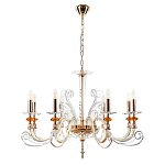 Люстра с 8-ю лампочками и изогнутыми прозрачными элементами из стекла Twisted Glass Candles Chandelier варинант исполнения - 2 | Loft Concept в Уфе