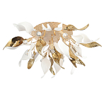Люстра потолочная с декоративными белыми и золотистыми листьями Wintery flovers варинант исполнения - 2 | Loft Concept в Уфе
