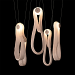 Подвесной светильник белого цвета с 6-ю изогнутыми плафонами Flow Loop варинант исполнения - 6 | Loft Concept в Уфе