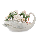 Статуэтка фарфоровая Лебедь с цветами Charming Statuette варинант исполнения - 1 | Loft Concept в Уфе