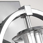 Бра цвета хром с круглой рамой и цилиндрическим прозрачным стеклянным плафоном на прямоугольном основании Feiss варинант исполнения - 2 | Loft Concept в Уфе