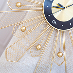 Часы настенные из металла в виде солнца с чёрным циферблатом Mirror Tower Clock варинант исполнения - 3 | Loft Concept в Уфе