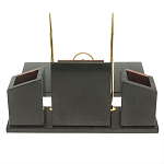 Настольный письменный набор из лемезита и змеевика с часами Royal Accessory варинант исполнения - 5 | Loft Concept в Уфе