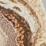 Овальный Современный Гобелен Абстракция в бежевых тонах Shallow варинант исполнения - 6 | Loft Concept в Уфе