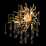 Бра с лучеобразным основанием и подвесками из прозрачного стекла в виде длинных капель Droplet Chandelier варинант исполнения - 6 | Loft Concept в Уфе