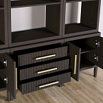 Модульный стеллаж Primo из трех составных элементов Темный орех варинант исполнения - 5 | Loft Concept в Уфе