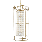 Люстра золотая с внутренним цилиндром из хрустальных бусин Romantic Lantern варинант исполнения - 2 | Loft Concept в Уфе