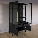 Витрина Primo со стеклянными фасадами и буфетом шпон Черный дуб варинант исполнения - 4 | Loft Concept в Уфе