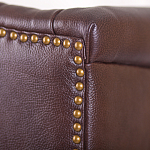 Кресло из натуральной кожи на 4-х деревянных ножках из массива бука Thomas Armchair brown варинант исполнения - 5 | Loft Concept в Уфе