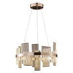 Люстра подвесная круглая с рифлёными прозрачными элементами и золотым основанием Aurea Vista варинант исполнения - 1 | Loft Concept в Уфе