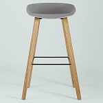 Барный стул на ножках из натурального дерева Boras Grey варинант исполнения - 3 | Loft Concept в Уфе