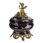 Шкатулка черного цвета с бронзовым ангелом Eden Garden варинант исполнения - 3 | Loft Concept в Уфе