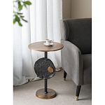 Столик приставной с абстрактным основанием и акцентом в виде золотистого диска Heavenly Space варинант исполнения - 7 | Loft Concept в Уфе