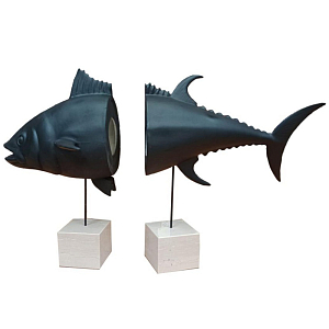 Статуэтка Tuna With Marble Bases Black White