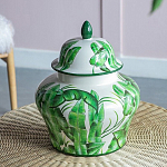Ваза с зелёными листьями и крышкой Vase Green Leaves варинант исполнения - 6 | Loft Concept в Уфе