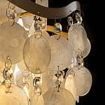 Люстра подвесная с белыми перламутровыми подвесками и изогнутыми золотистыми элементами Диаметр 50 см SHELL Chandelier варинант исполнения - 4 | Loft Concept в Уфе