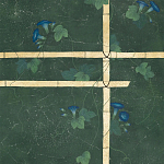 Обои ручная роспись Morning Glory Original colourway on Edo Green painted Xuan paper варинант исполнения - 2 | Loft Concept в Уфе