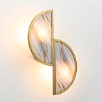 Бра с двумя полукруглыми плафонами из искусственного алебастра в бронзовой оправе Marbella варинант исполнения - 8 | Loft Concept в Уфе