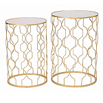 Набор из двух столов из металла Brass Symphony Geometry варинант исполнения - 1 | Loft Concept в Уфе