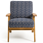 Кресло с каркасом из массива дуба Deniaud Oak Blue Print  Armchair варинант исполнения - 2 | Loft Concept в Уфе
