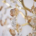 Бра золотого цвета с ветвями и прозрачными хрустальнымих подвесками Droplet Chandelier варинант исполнения - 4 | Loft Concept в Уфе