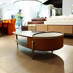 Дизайнерский журнальный стол овальной формы с открывающейся столешницей Caleb Coffee Table варинант исполнения - 2 | Loft Concept в Уфе