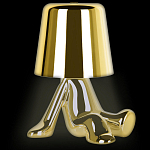 Настольная лампа фигурная золотого цвета с гладким абажуром Высота 17 см Sophia варинант исполнения - 3 | Loft Concept в Уфе