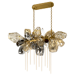 Люстра подвесная с 22-мя гранёными стеклянными плафонами с вертикальными подвесками Gilded Mirage  варинант исполнения - 5 | Loft Concept в Уфе