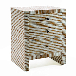 Тумбочка прикроватная Bogense Bone Inlay Bedside Beige варинант исполнения - 1 | Loft Concept в Уфе