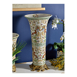 Ваза высокая из фарфора на бронзовом основании Turquoise Blooming Garden варинант исполнения - 6 | Loft Concept в Уфе