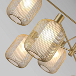 Люстра потолочная с абажурами из металлической сетки Loft Grid Pendant Gold варинант исполнения - 3 | Loft Concept в Уфе