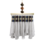 Люстра квадратная плетеная с бахромой Wicker Square Chandelier with Tassels варинант исполнения - 2 | Loft Concept в Уфе