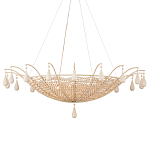 Люстра из деревянных бусин с подвесками в виде капель Wooden Beads варинант исполнения - 1 | Loft Concept в Уфе