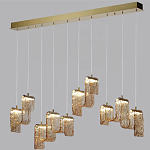 Подвесной светильник линейный с плафонами волнистой формы из фактурного стекла Big Wave варинант исполнения - 9 | Loft Concept в Уфе