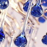 Люстра овальная с синими стеклянными подвесками в форме капель FAIRYTREE Light варинант исполнения - 2 | Loft Concept в Уфе