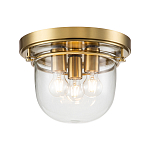 Потолочный светильник для ванных комнат с круглым стеклянным плафоном и тремя лампами Quoizel варинант исполнения - 1 | Loft Concept в Уфе