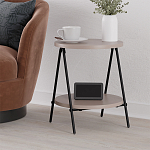 Стол приставной с 2-мя круглыми бежево-серыми столешницами ESSEL LIGHT MOCHA варинант исполнения - 4 | Loft Concept в Уфе