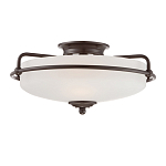 Потолочный светильник со стеклянным плафоном на изогнутых кронштейнах Quoizel  варинант исполнения - 1 | Loft Concept в Уфе